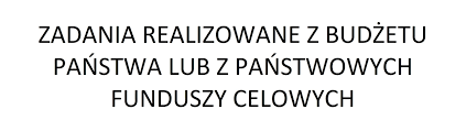 Zadania realizowane z Budżetu Państwa lub z Państwowych Funduszy Celowych